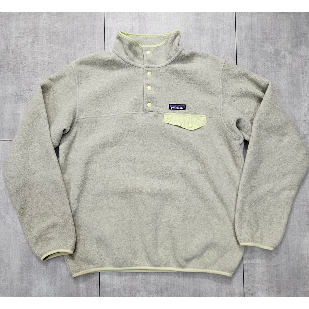 Patagonia Synchilla Snap-T Fleece Pullover Oatmeal Yellow Womens Medium 25455